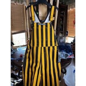 GAME BIBS OVERALLS SMALL BLACK & YELLOW STRIPED IOWA STEELERS WSU NCAA NFL FANS